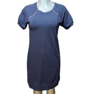 Chico’s Zenergy Sheath Dress Navy Blue Short Sleeve Casual Minimalist Athleisure